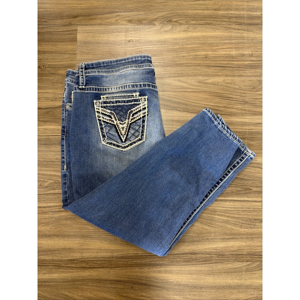 Vigoss Heritage Fit Skinny Size 22  Women's Jeans Thick Stitch Pockets Capri